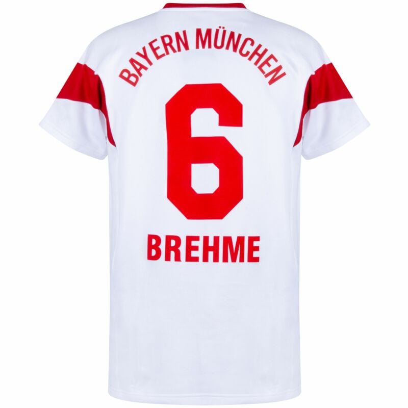 Copa FC Bayern Munich Brehme 6 Retro Shirt 1987-88 (Retro Flock Printing