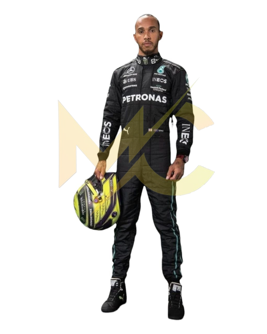 F1 Mercedes Lewis Hamilton 2022 race  suit