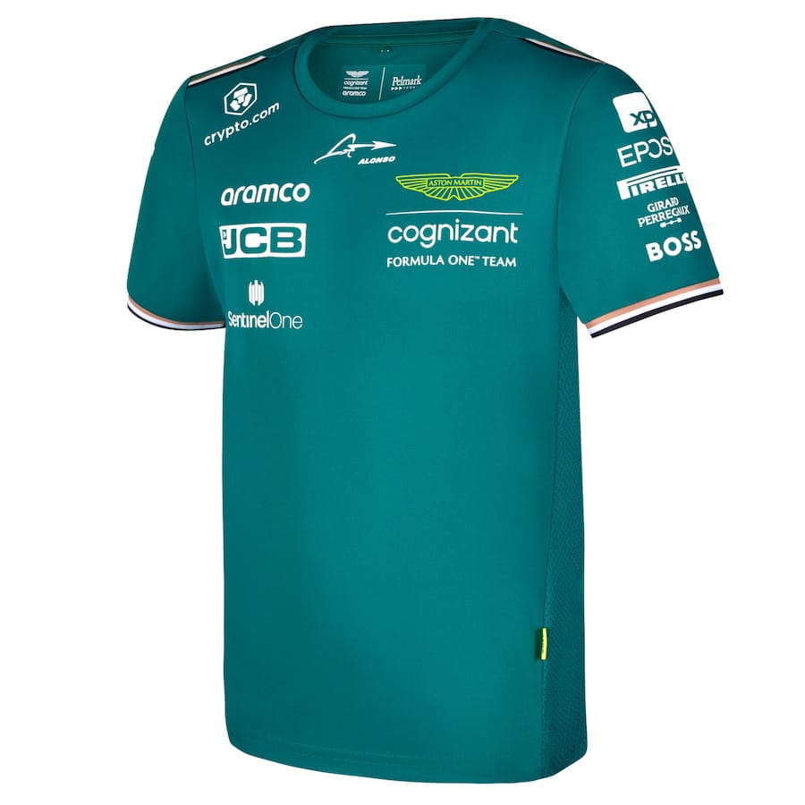 Aston Martin Aramco Cognizant F1 2023 Official Fernando Alonso Team Driver T-Shirt