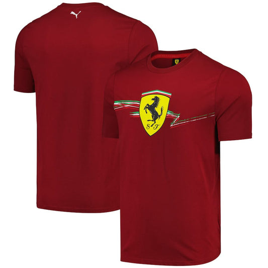 Scuderia Ferrari Race Big Shield T-Shirt by Puma- Red