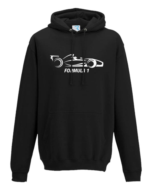 F1 Distressed Car Graphic fleece black Hoodie