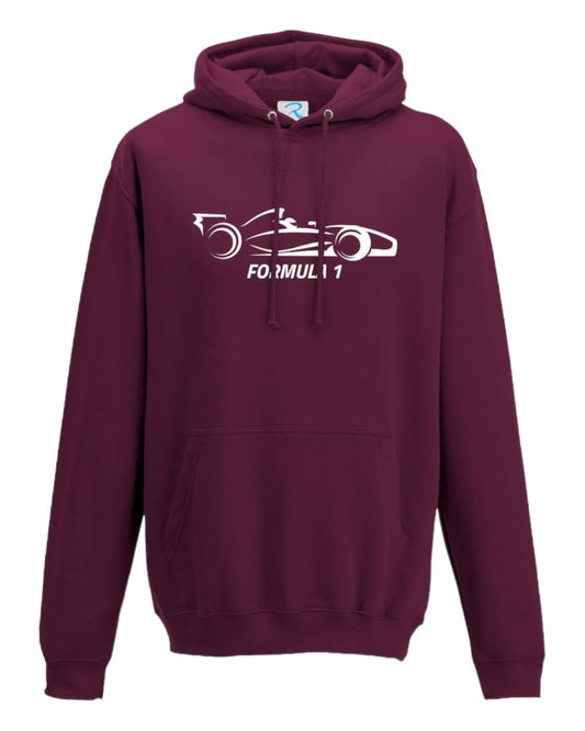 F1 Distressed Car Graphic fleece plum purple Hoodie