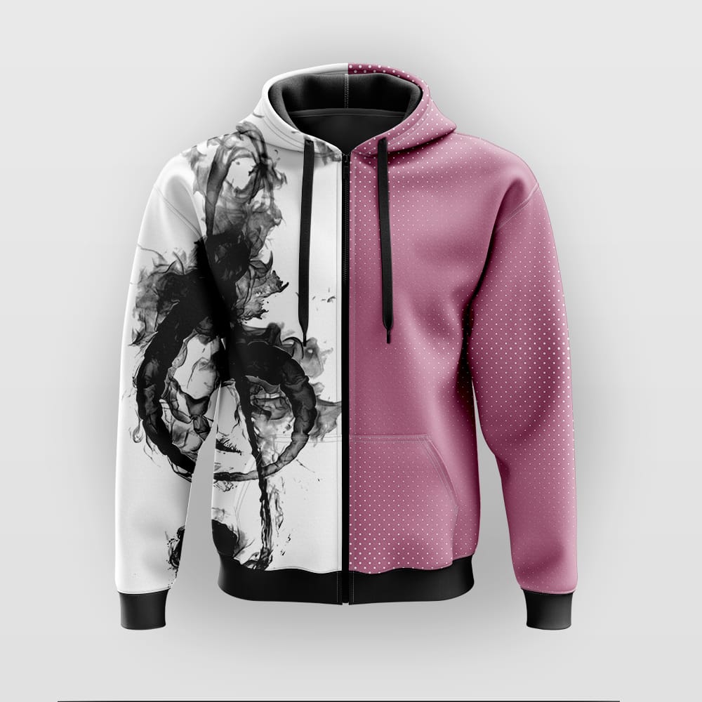 Music Smoke Zipper Hoodie For Men's