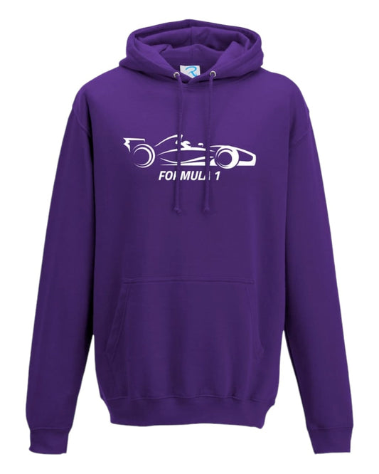 F1 Distressed Car Graphic fleece violet purple Hoodie