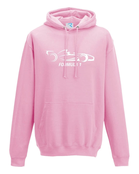 F1 Distressed Car Graphic fleece pink Hoodie