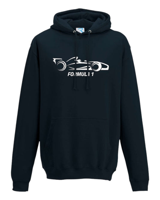 F1 Distressed Car Graphic fleece  Nauy blue Hoodie