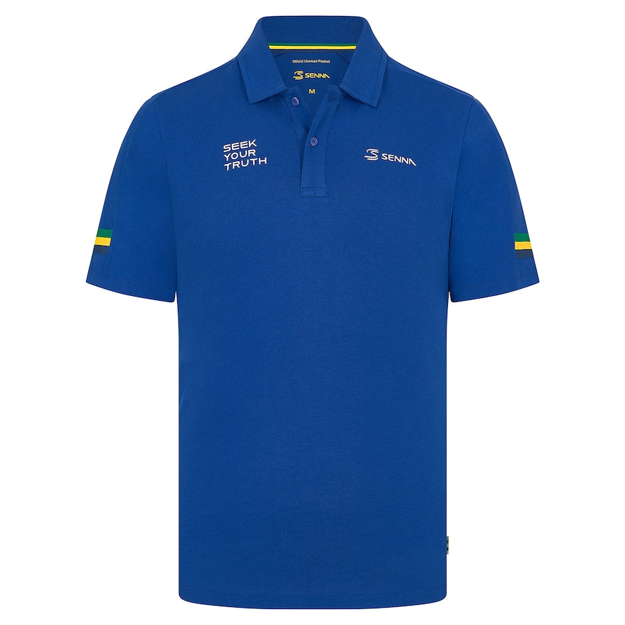 Ayrton Senna Stripe Polo – Navy