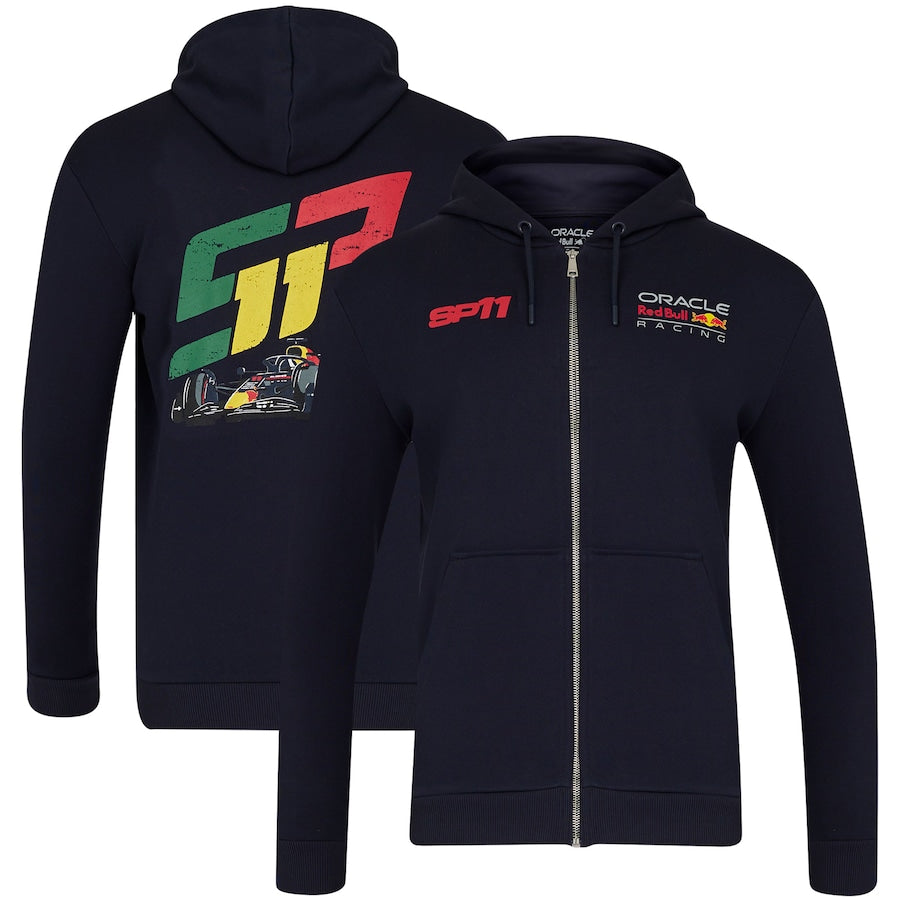 Red Bull Racing Sergio Perez Race Car Full Zip Hoodie – Black