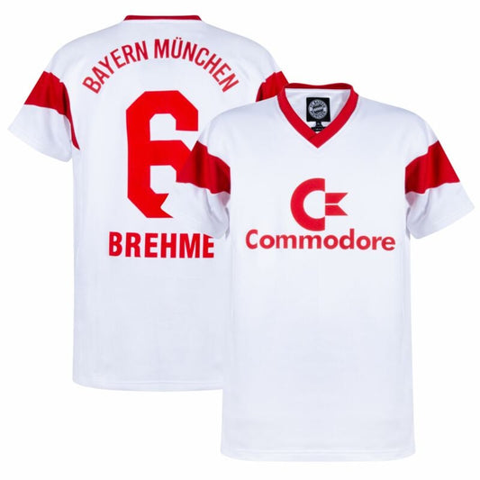 Copa FC Bayern Munich Brehme 6 Retro Shirt 1987-88 (Retro Flock Printing