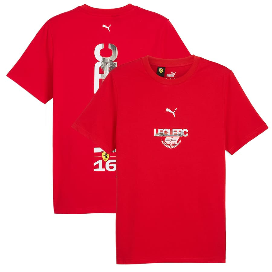 Scuderia Ferrari Puma Charles Leclerc Driver T-Shirt – Red